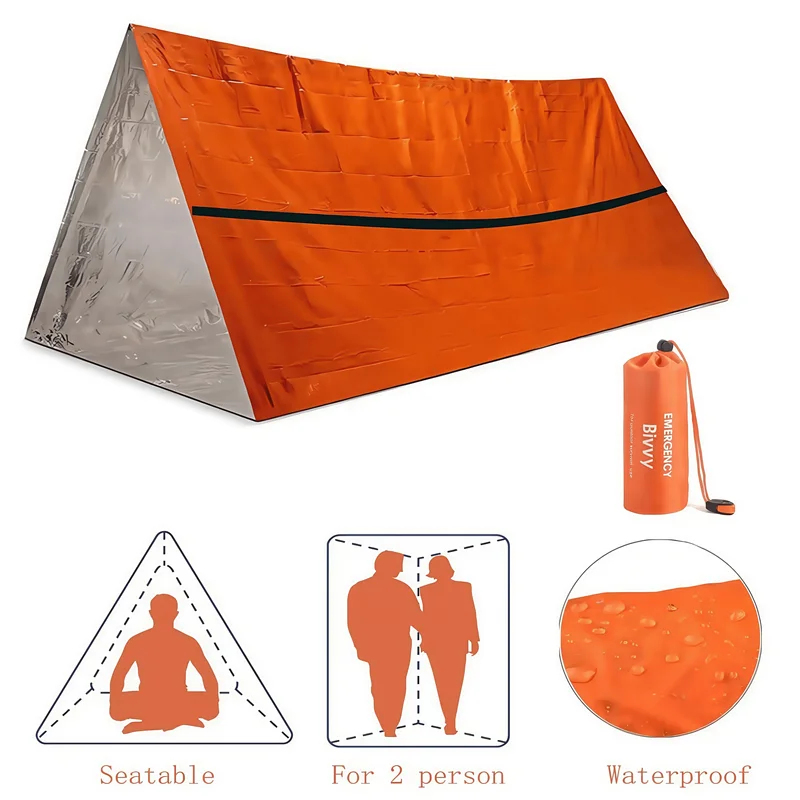 Bivy Bag Emergency - Двухместный аварийный утепленный тент-убежище из майлара,